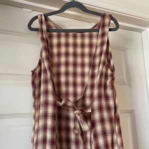NWT Christy Dawn Low-Back Tie-Back XS Checkered Maxi Dress